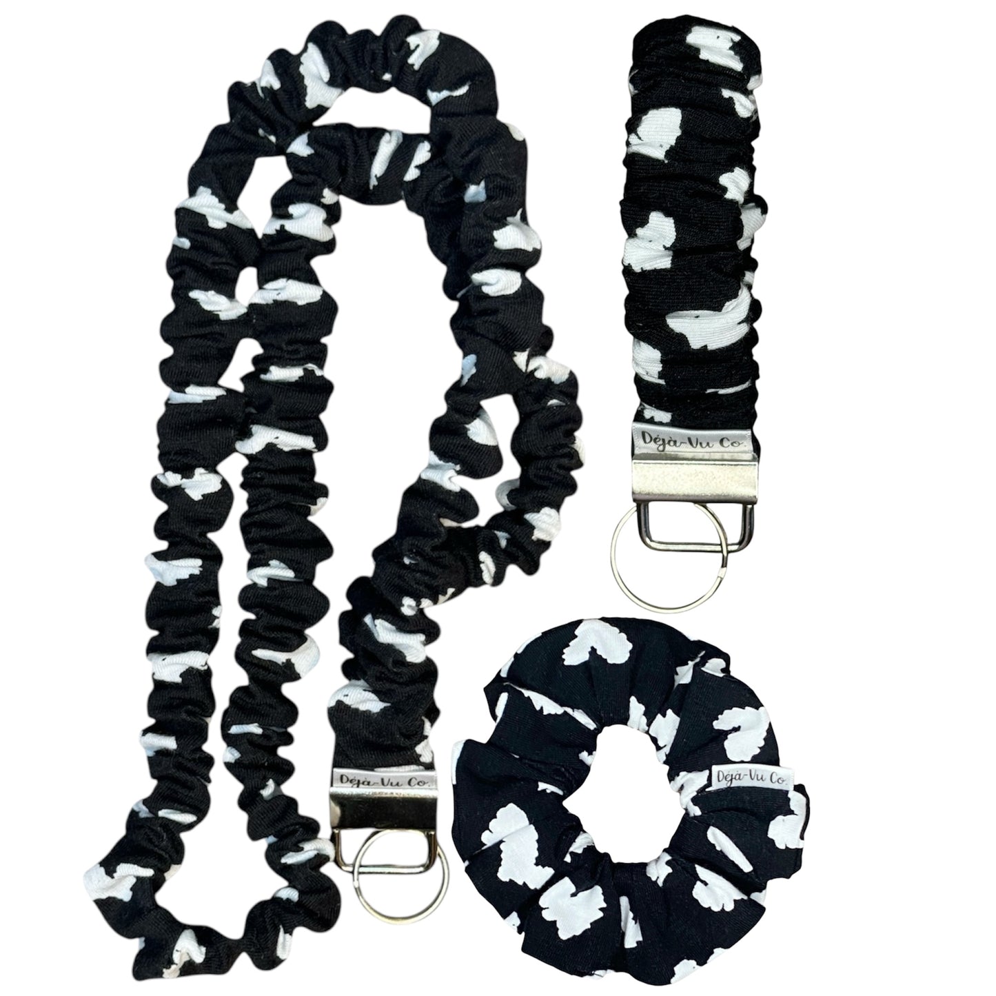 Scrunchie Lanyard With Matching Key Fob & Scrunchie Set