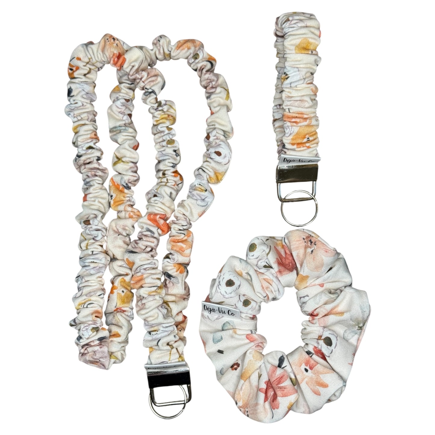 Scrunchie Lanyard With Matching Key Fob & Scrunchie Set