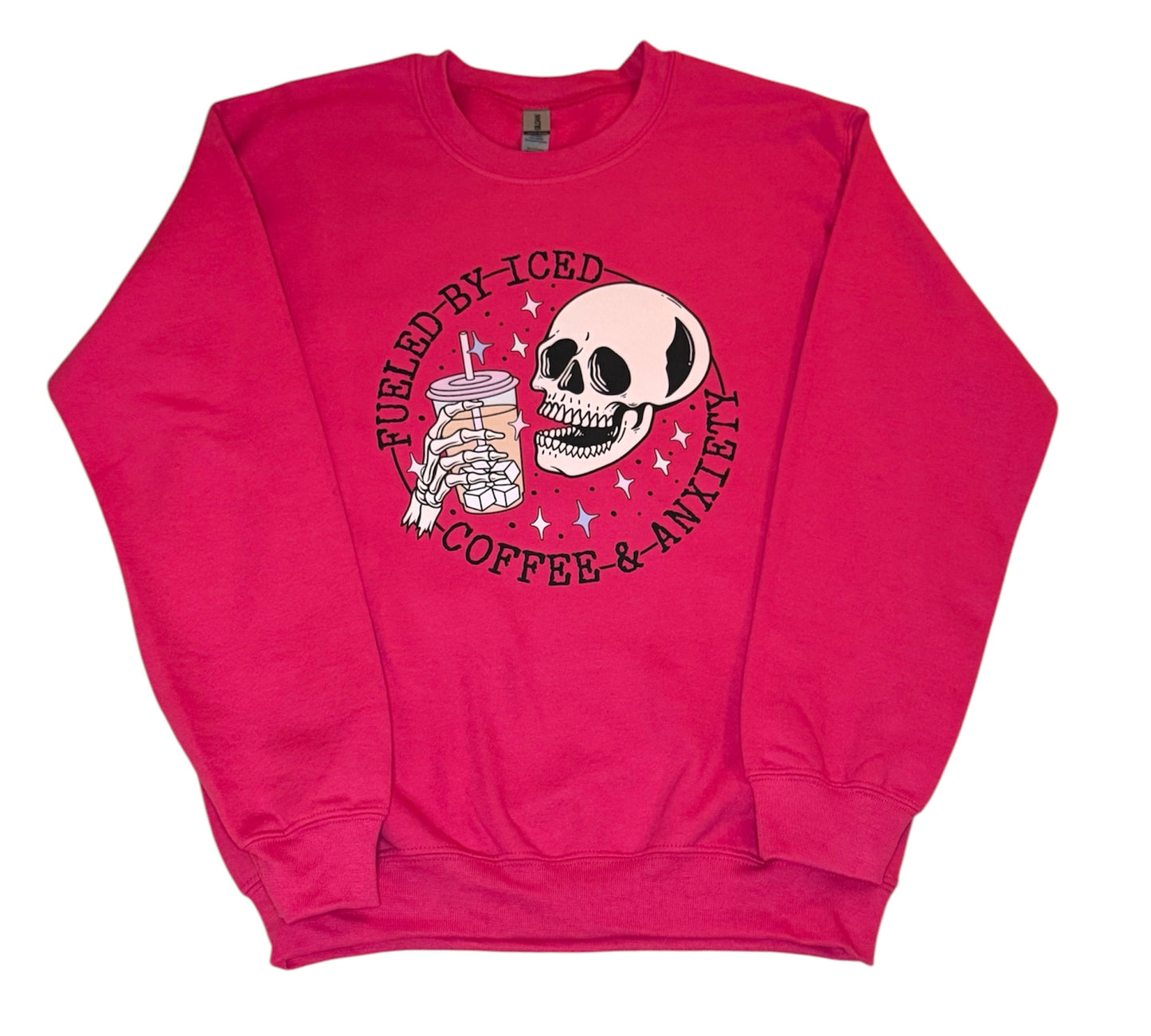 Fueled by Iced Coffee & Anxiety Crewneck Sweatshirt