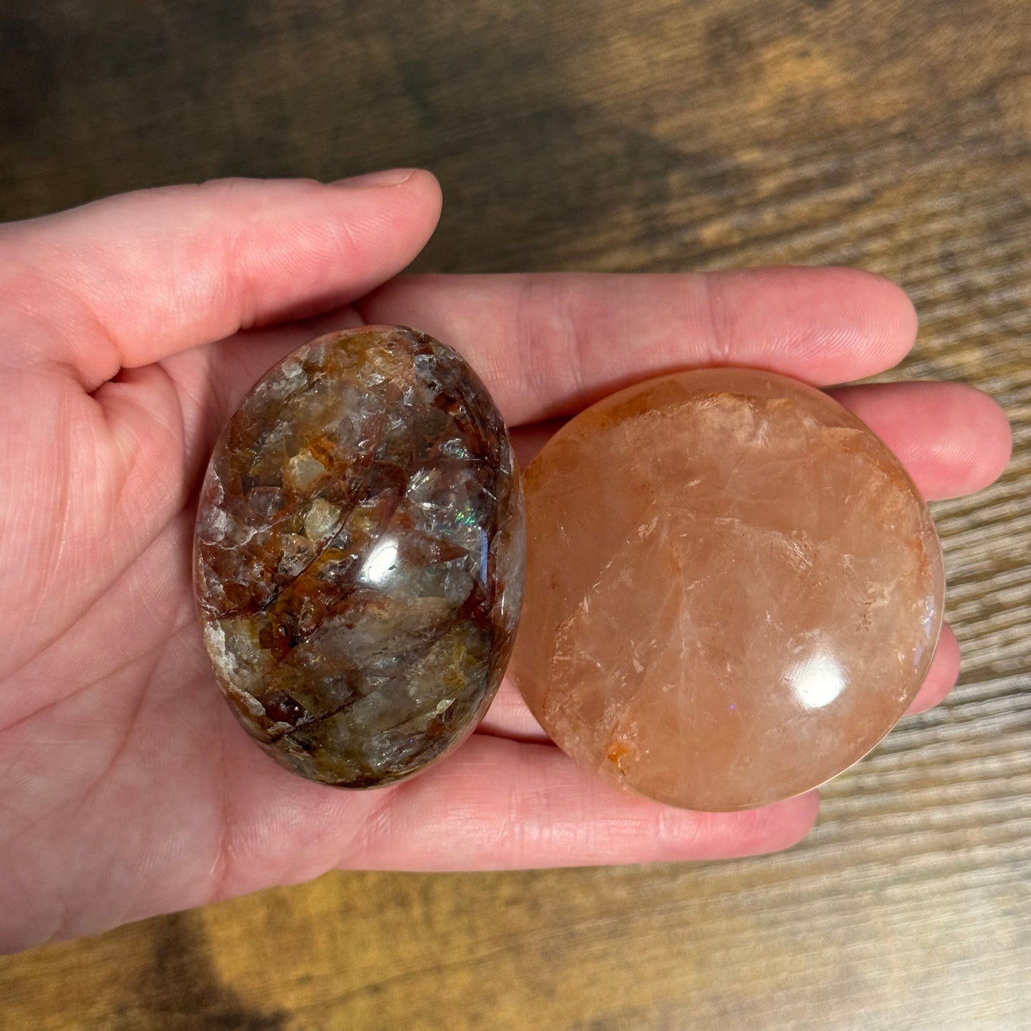 Fire Quartz Palm Stone