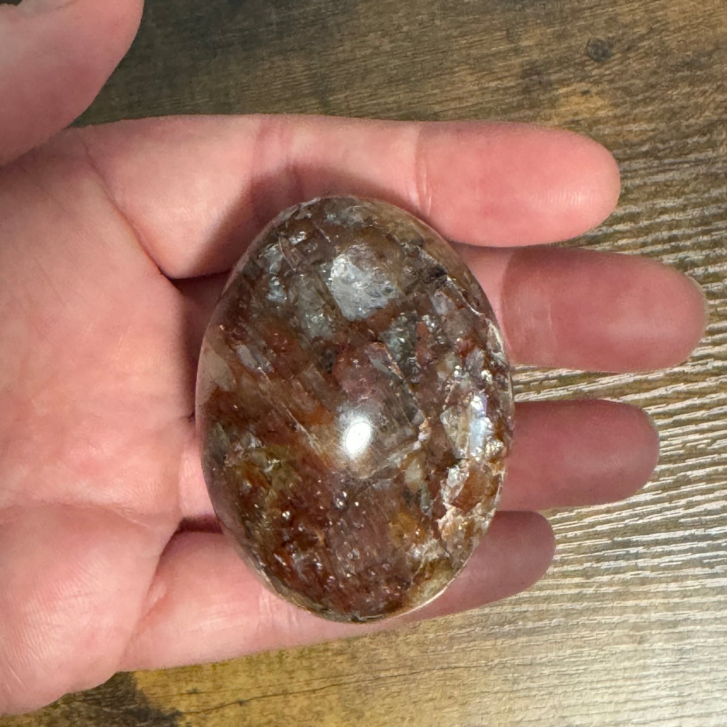 Fire Quartz Palm Stone